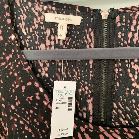 NEW Maurices short sleeve flowy lightweight back zipper detail pullover blouse - Picture 6 of 11